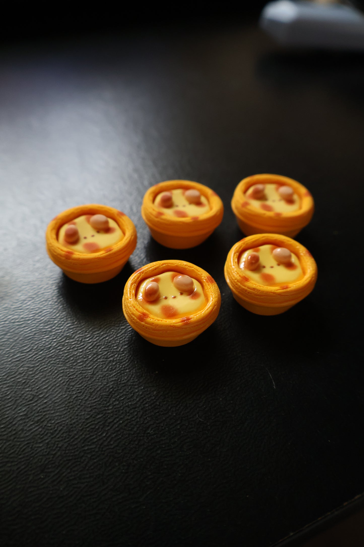 Mini Egg Tart Charm – Cute Food Keychain for Phone, Bags, Accessories - DreamfulYKC