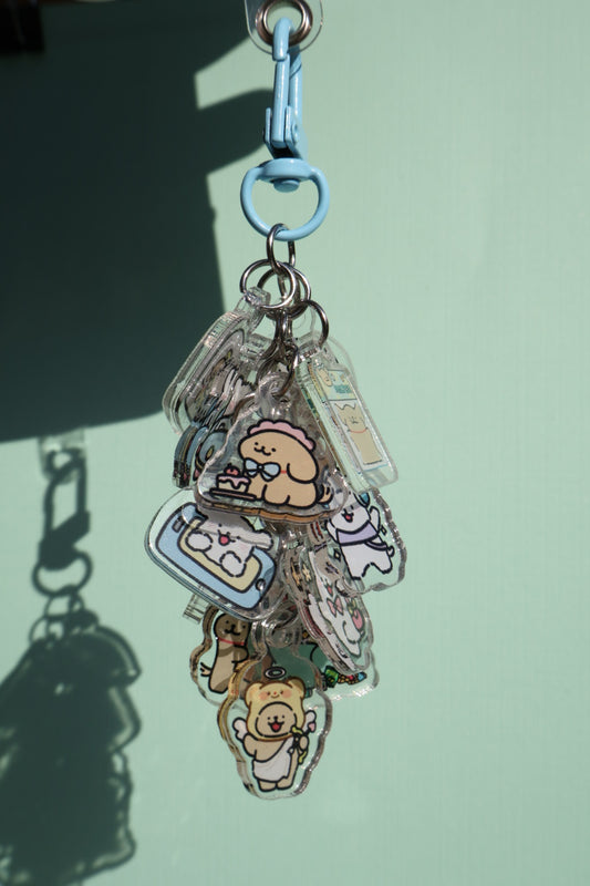 Random Puppy Charm Keychain | Cute Dog Acrylic Accessory