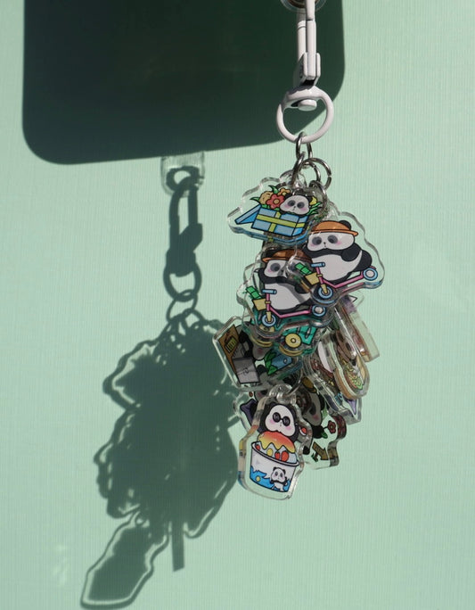 Random Panda Charm Keychain | Unique Acrylic Designs