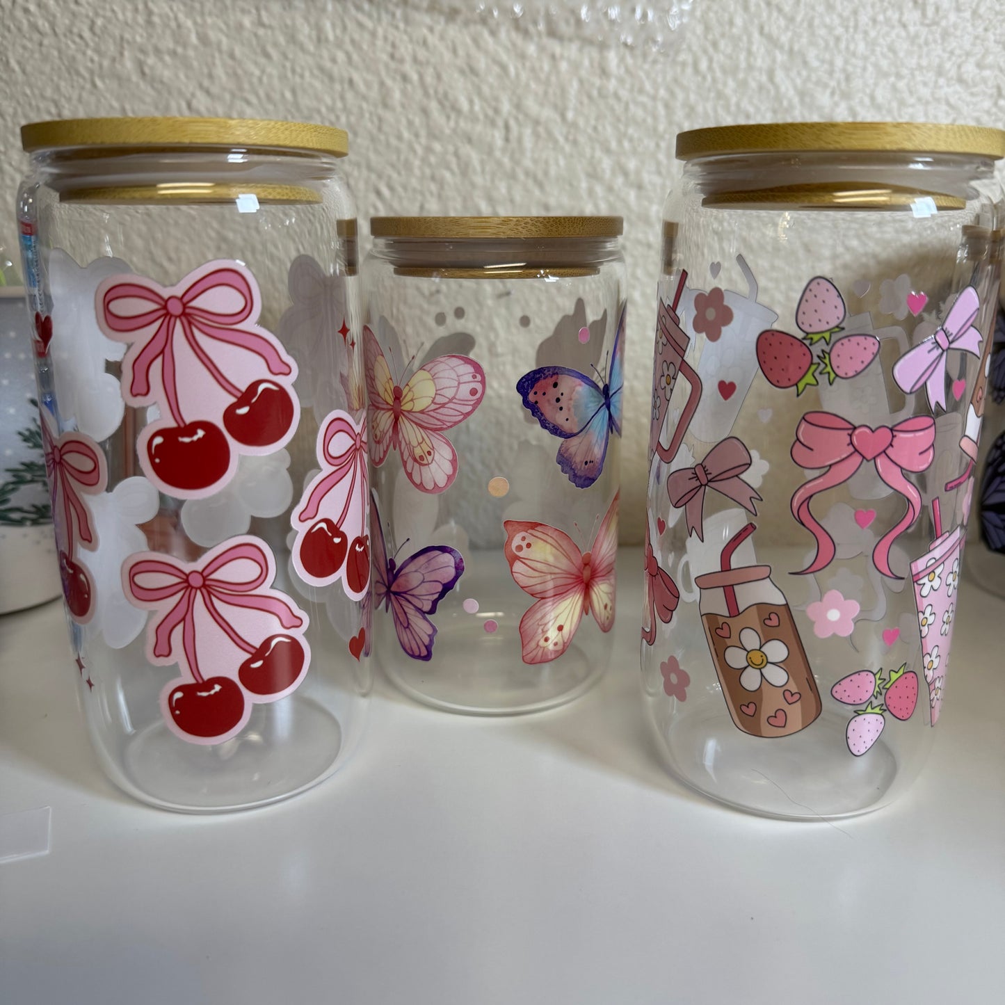 Custom 16oz Glass Tumbler with Bamboo Lid – Personalized Drinkware